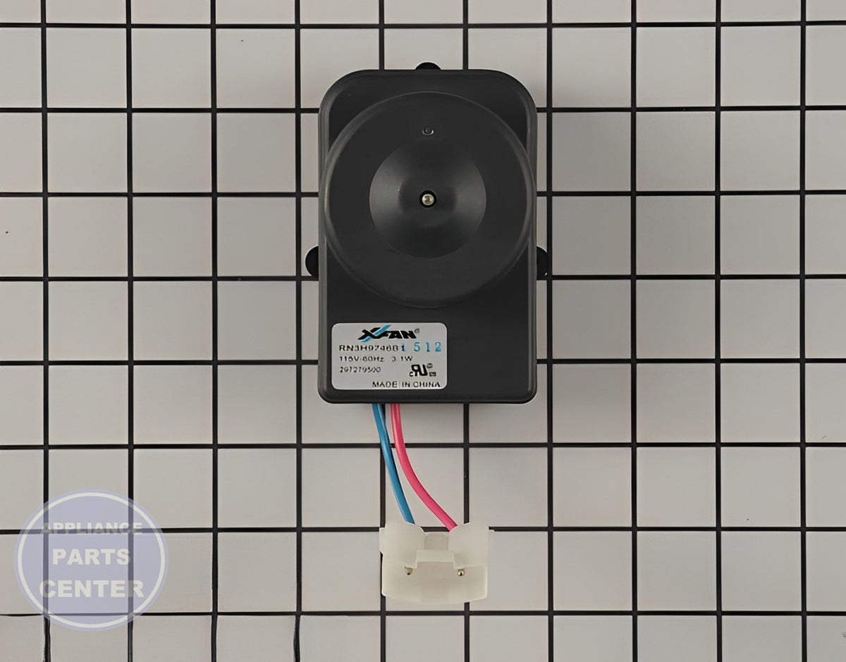 FRIGIDAIRE REFRIGERATOR CONDENSER FAN MOTOR 297279500 - Main view showing efficient cooling for Frigidaire models