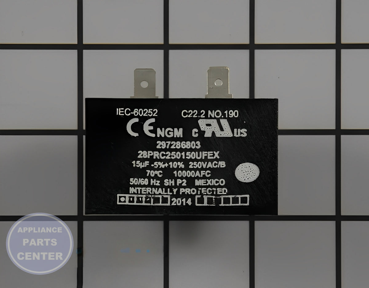 FRIGIDAIRE REFRIGERATOR RUN CAPACITOR 297286803 - Main view showing efficient operation for WCI and other specific models