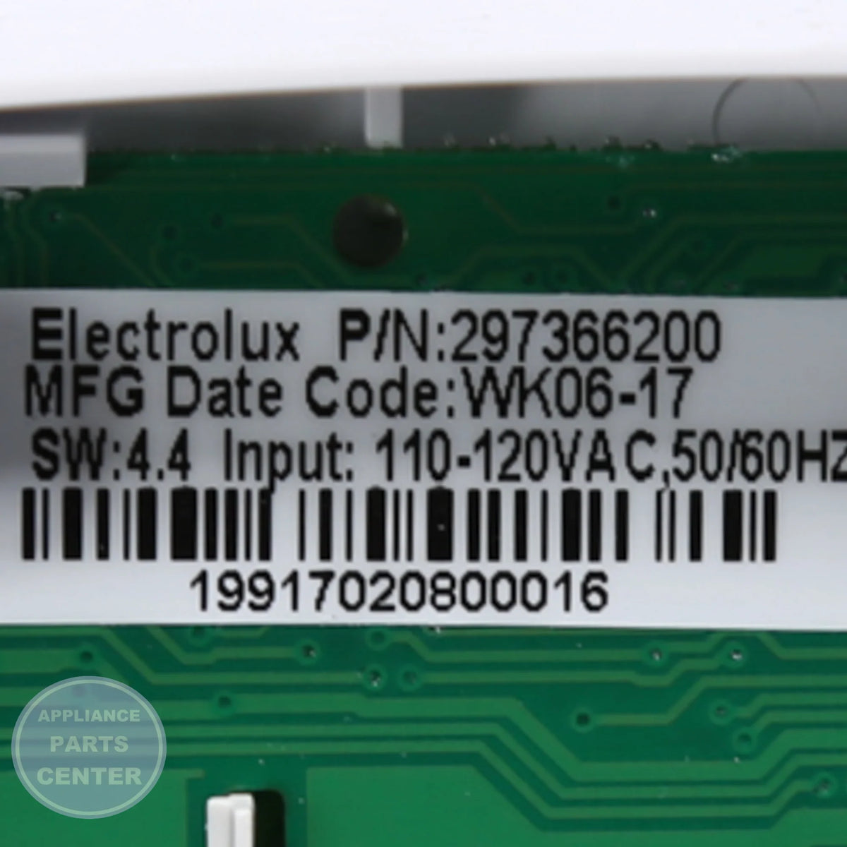 WCI CONTROL-ELECTRONIC 297366200 - Installation in specified model showing mounting points