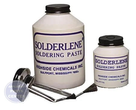 Solderlene Low Temperature Paste Flux 30004 - Main view showing efficient flux application for copper and steel soldering