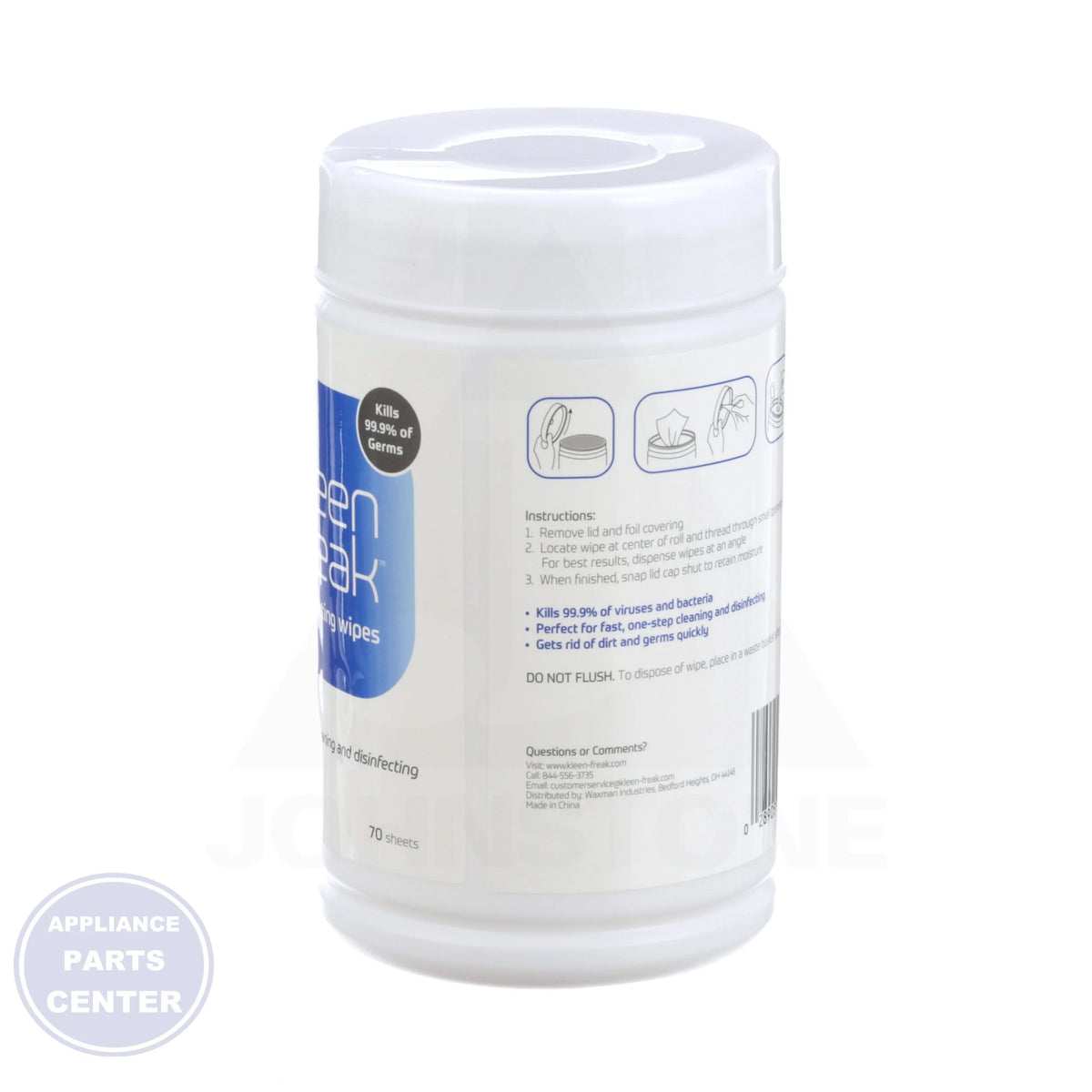 Kleen Freak™ Disinfecting Wipes 3050100 - Detailed view of FDA approved standards