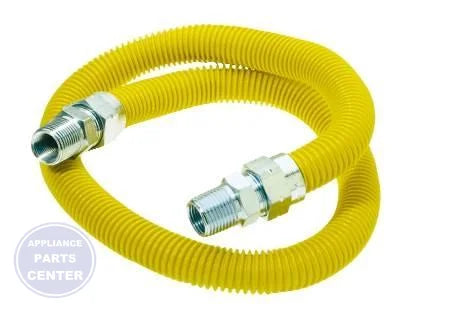 [Brand] Yellow Coated Stainless Steel Gas Appliance Connector 30C-3131-24 - Main view showing enhanced flexibility for R88-104 models
