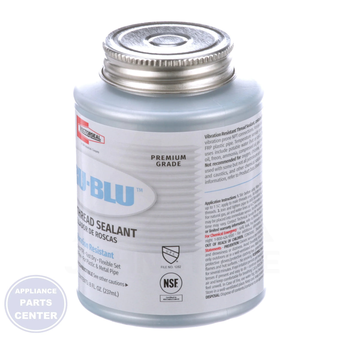 Tru-Blu™ Pipe Thread Sealant with PTFE 31551 - Detailed view of lead-free and metal-free composition
