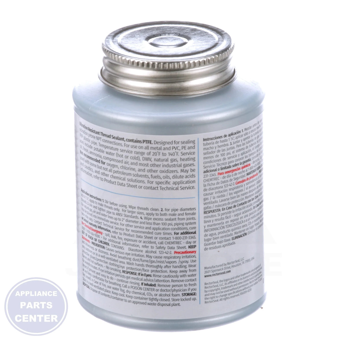 Tru-Blu™ Pipe Thread Sealant with PTFE 31551 - Side view with 1/2 pint capacity