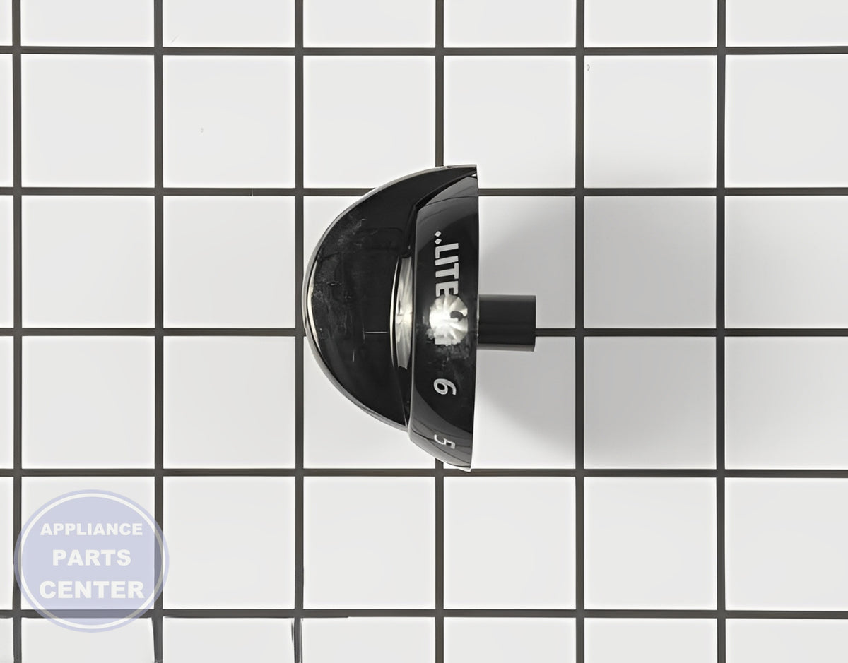 FRIGIDAIRE OVEN BLACK RANGE TOP BURNER VALVE KNOB 316220009 - Side view with seamless operation specs