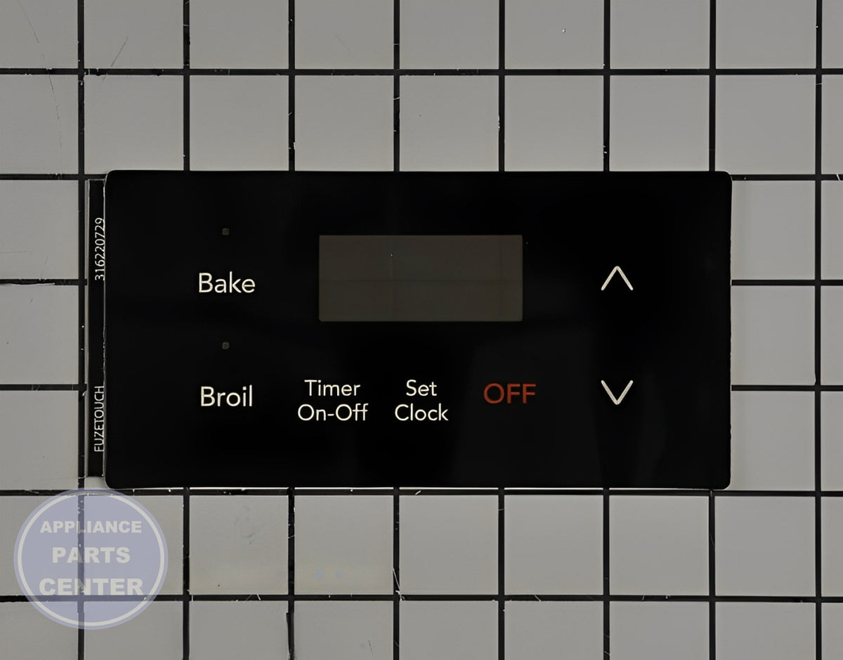 FRIGIDAIRE OVEN OVERLAY 316220729 - Main view showing touchpad for WCI Range/Stove/Oven models