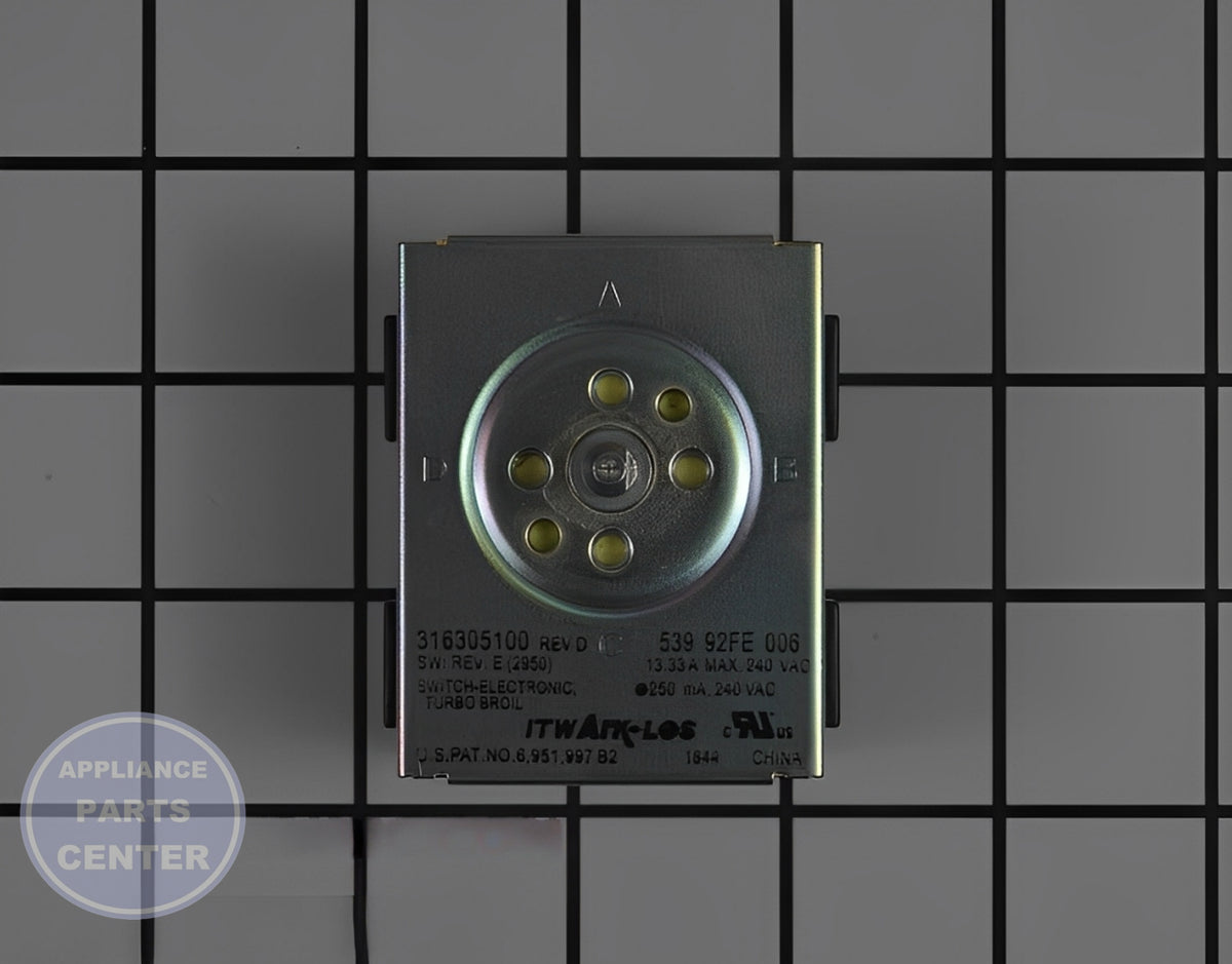 FRIGIDAIRE OVEN SWITCH 316305100 - Main view showing precise control for specific models