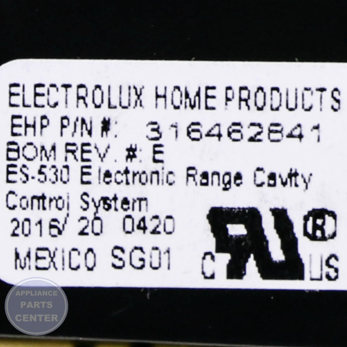 WCI CONTROLLER 316462841 - Main view showing precise control for specific models