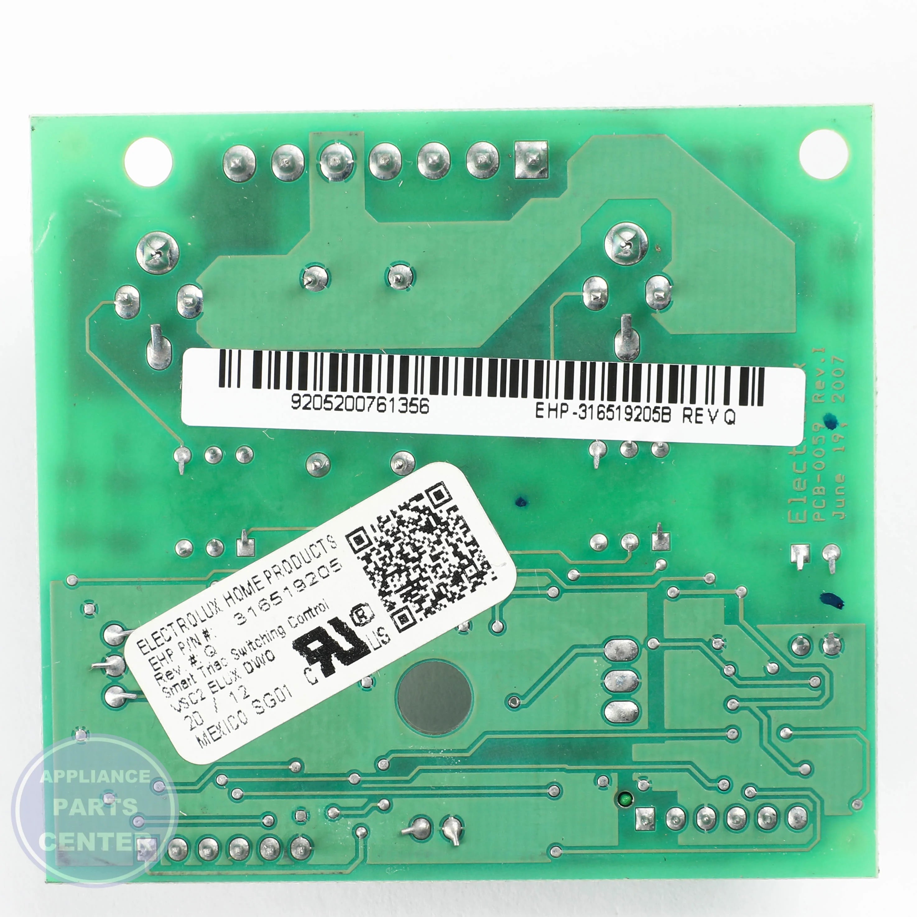 WCI BOARD 316519205 - Main view showing control features for specific models