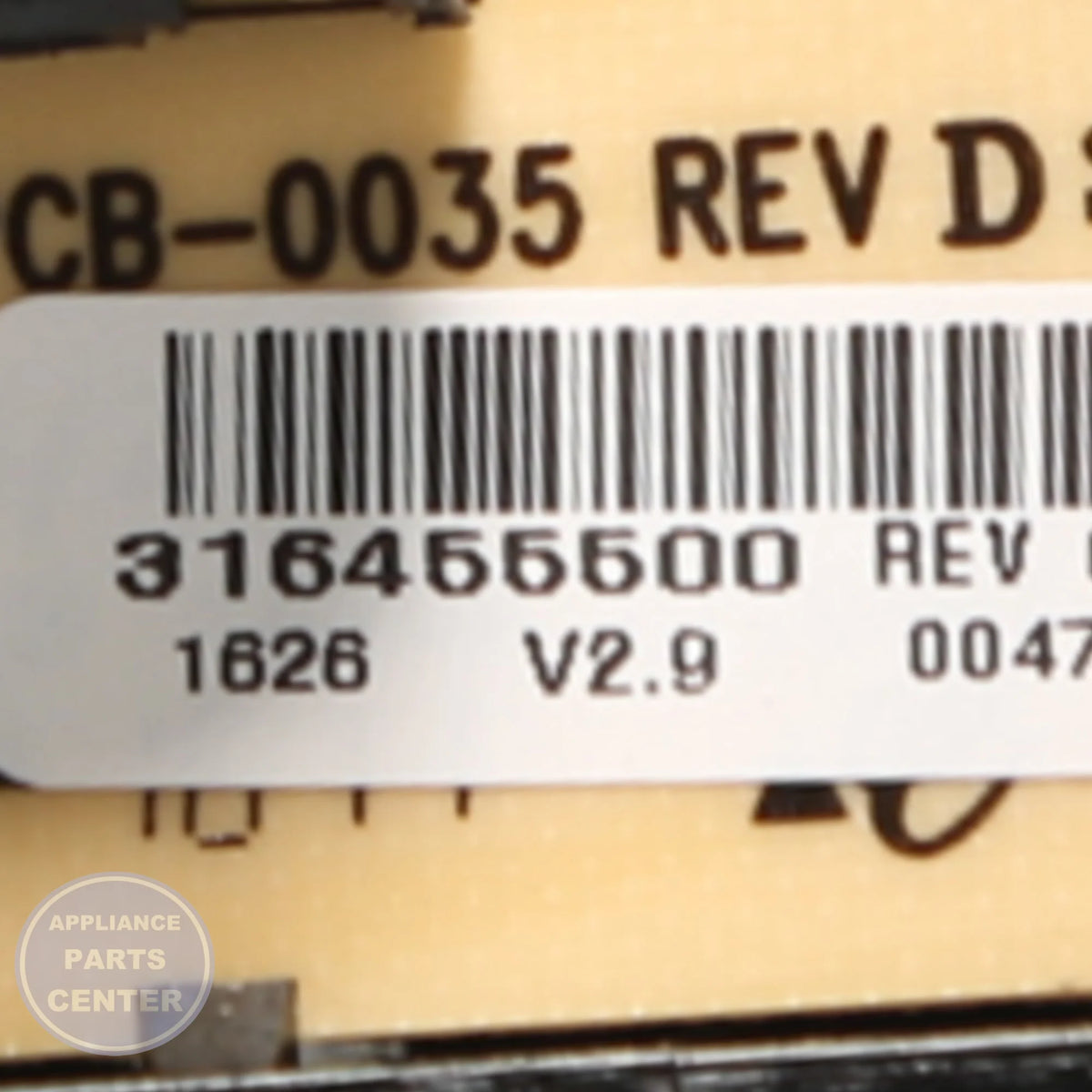 WCI CONTROL-ELECTRICAL 318185330 - Installation in specific model showing key mounting points