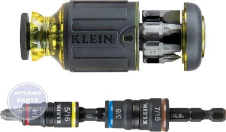 [Brand] 12-in-1 Impact Stubby Driver Set 32308HD - Main view showing cushion grip handle for heavy-duty tasks