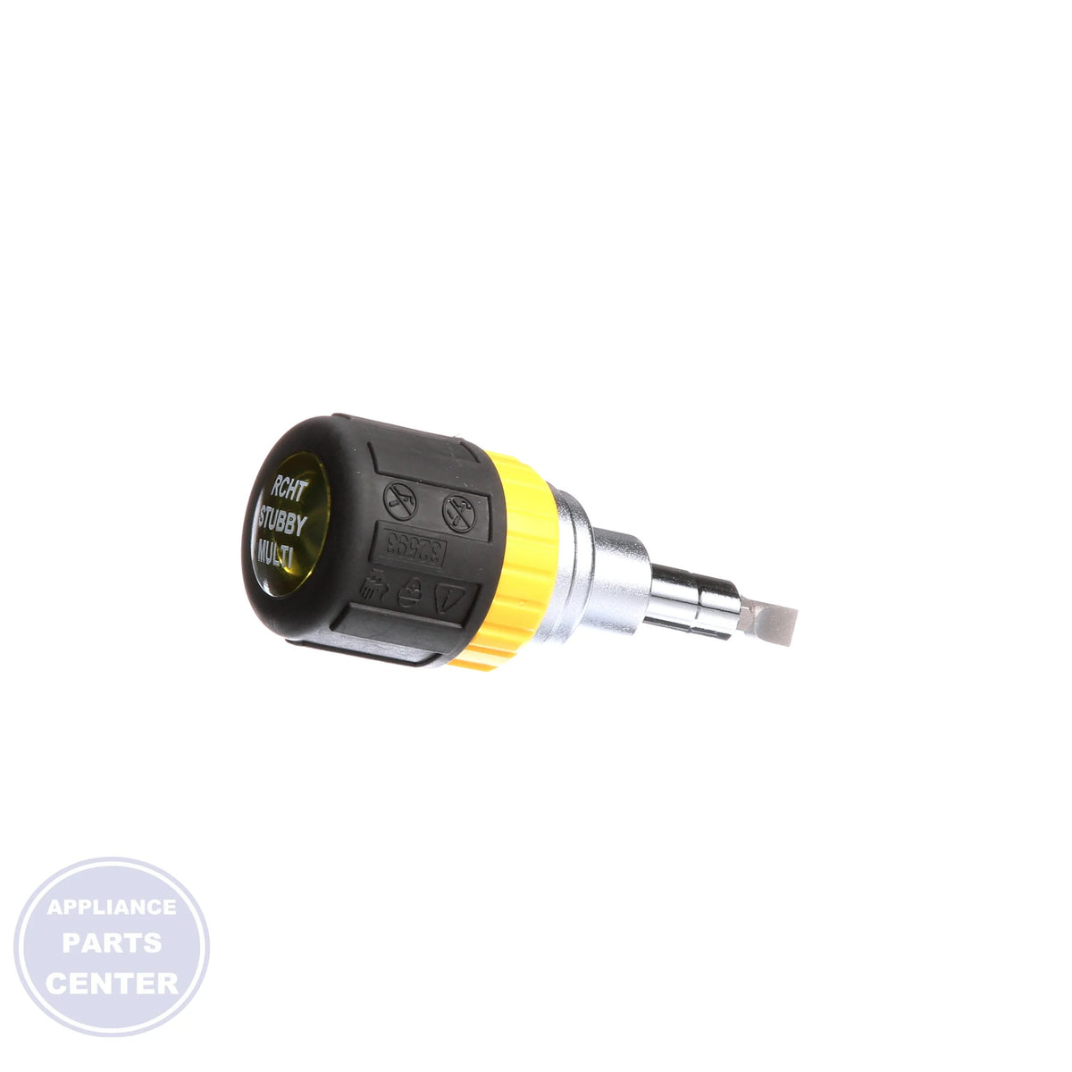 Ratcheting 6-in-1 Stubby Screwdriver/Nut Driver 32593 - Side view with cushion grip handle