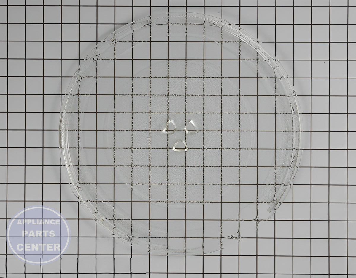 GE Glass Tray 3390W1A019E - Main view showing sturdy construction for GE, Kenmore, and LG microwaves