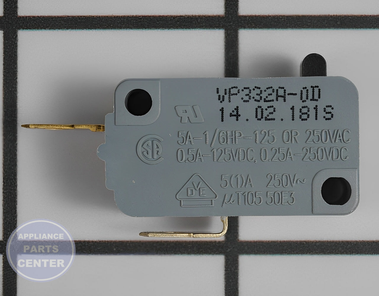 SAMSUNG WHIRLPOOL MICROWAVE OVEN RANGE MICRO SWITCH 125/250 VAC - Side view with precise measurements