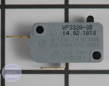 SAMSUNG WHIRLPOOL MICROWAVE OVEN RANGE MICRO SWITCH 125/250 VAC - Side view with precise measurements