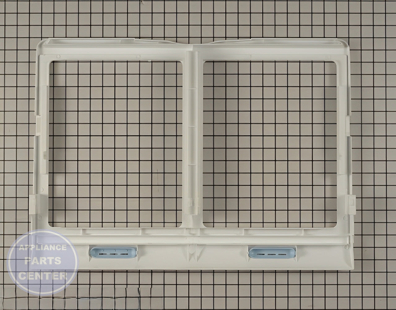 LG REFRIGERATOR PART 3551JJ1005X - Detailed view of durable shelf and shelf support assembly