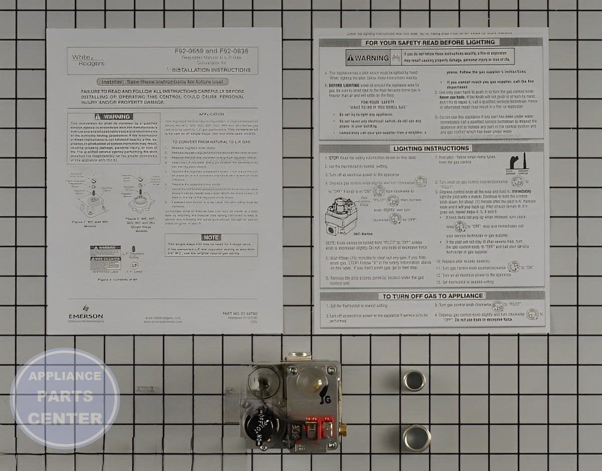 WHITE-RODGERS 750MV COMBO GAS VALVE 36C03U-333 - Main view showing gas control features for various WRI models