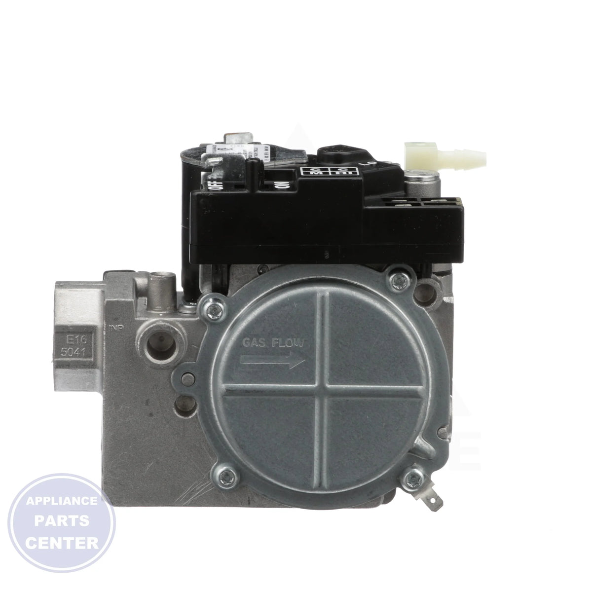 Combination Gas Control Valve 36J55-214 - Detailed view of 2.5" to 5" W.C. regulator adjustment range