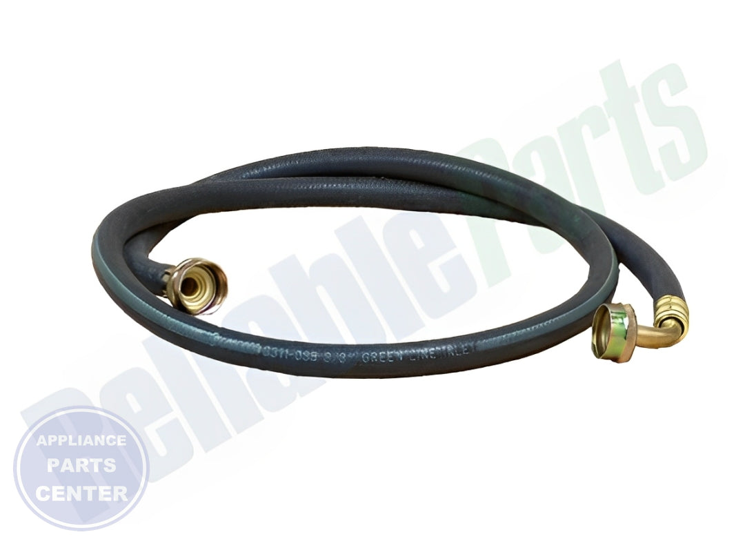 SUPCO 5' ELBOW REINFORCED RUBBER WASHER FILL HOSE - Main view showing durable construction for Whirlpool WXXX, Maytag MYYY