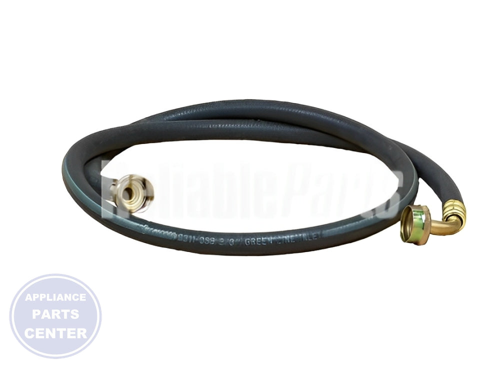 SUPCO 5' ELBOW REINFORCED RUBBER WASHER FILL HOSE - Side view with 5-foot length