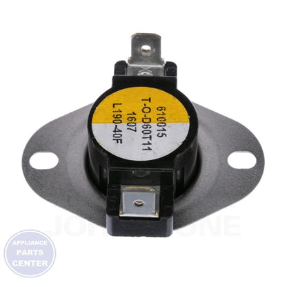 Snap Disc Limit Control 3L01-190 - Side view with mounting hole specs