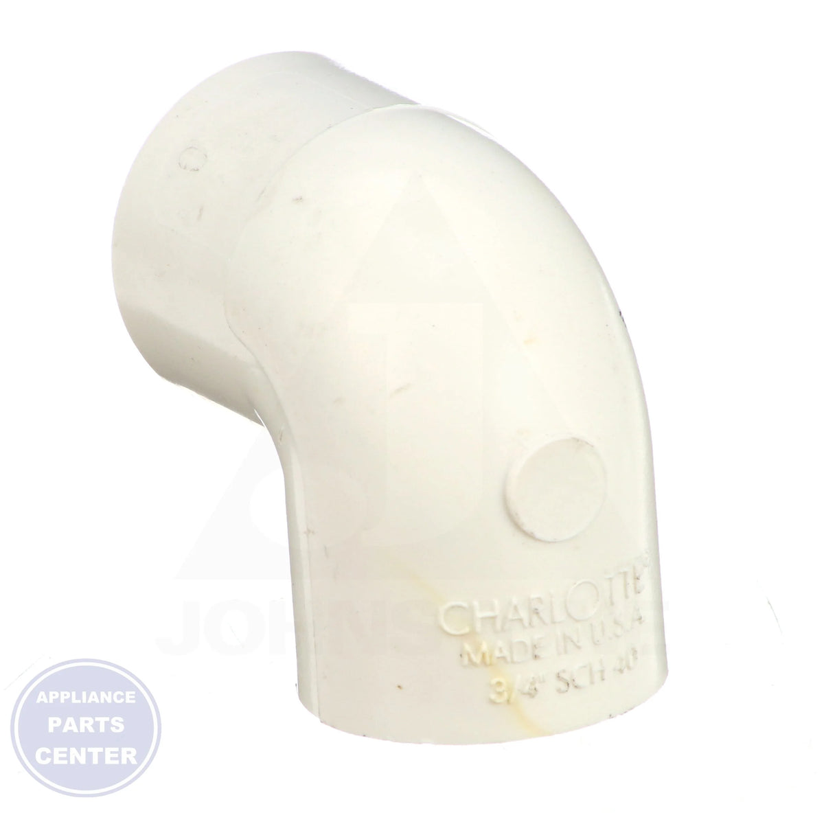 3/4 x 3/4 PVC SLIPxSLIP 90 Elbow - Side view with precise measurements