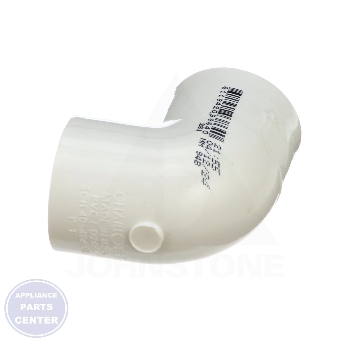 1 x 1 PVC SLIPxSLIP 90 Elbow 406-010 - Side view with 1-inch measurements