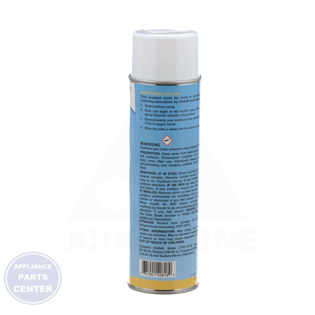 CleanVu Aerosol Glass Cleaner 4081-85 - Side view with fast-drying formula