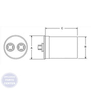 [NEU 40MFD 440V ROUND CAPACITOR 43-101666-25] - Main view showing capacitance for NEU models
