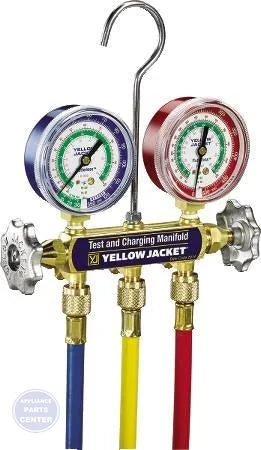[Brand] R12/R22/R502 Manifold 41215 - Main view showing brass body for H26-733