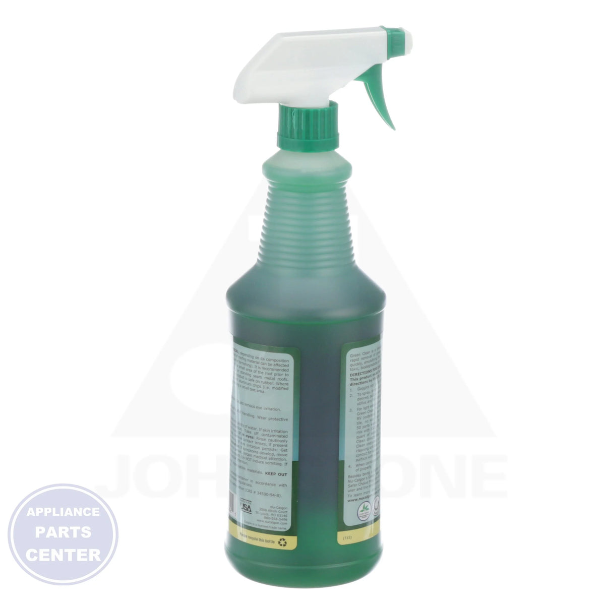 Green Clean 4186-24 - Side view with 1 quart spray bottle specs