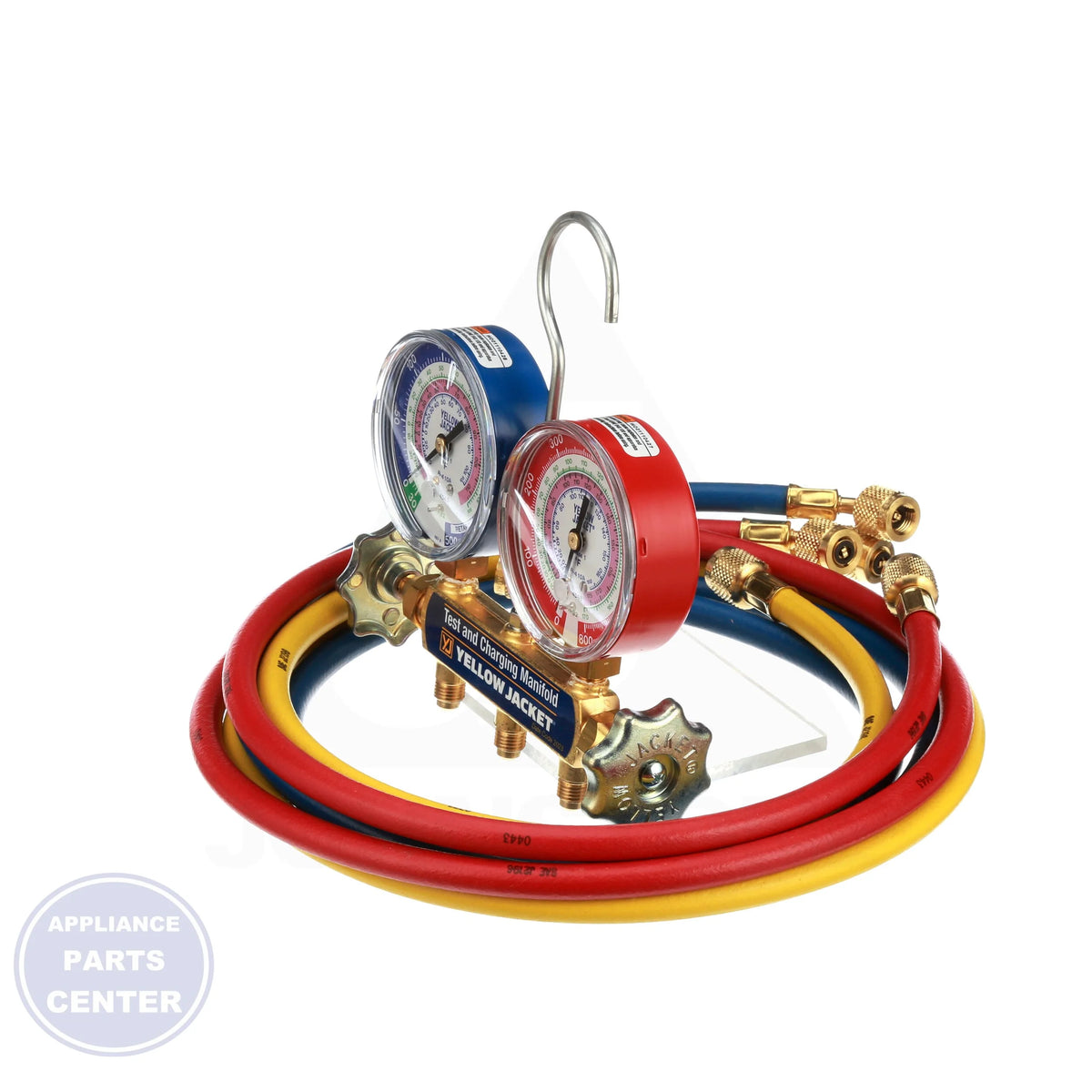 R32/R410A/R454B Manifold 42036 - Detailed view of non-flutter gauge technology for precise readings