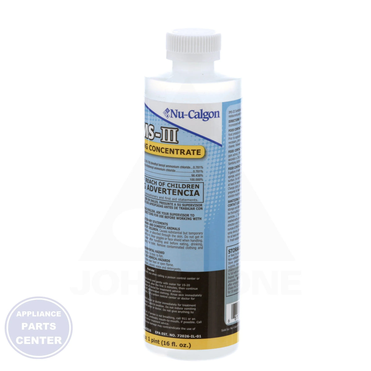 Ice Machine Sanitizer III 4211-34 - Detailed view of EPA Registered requirements