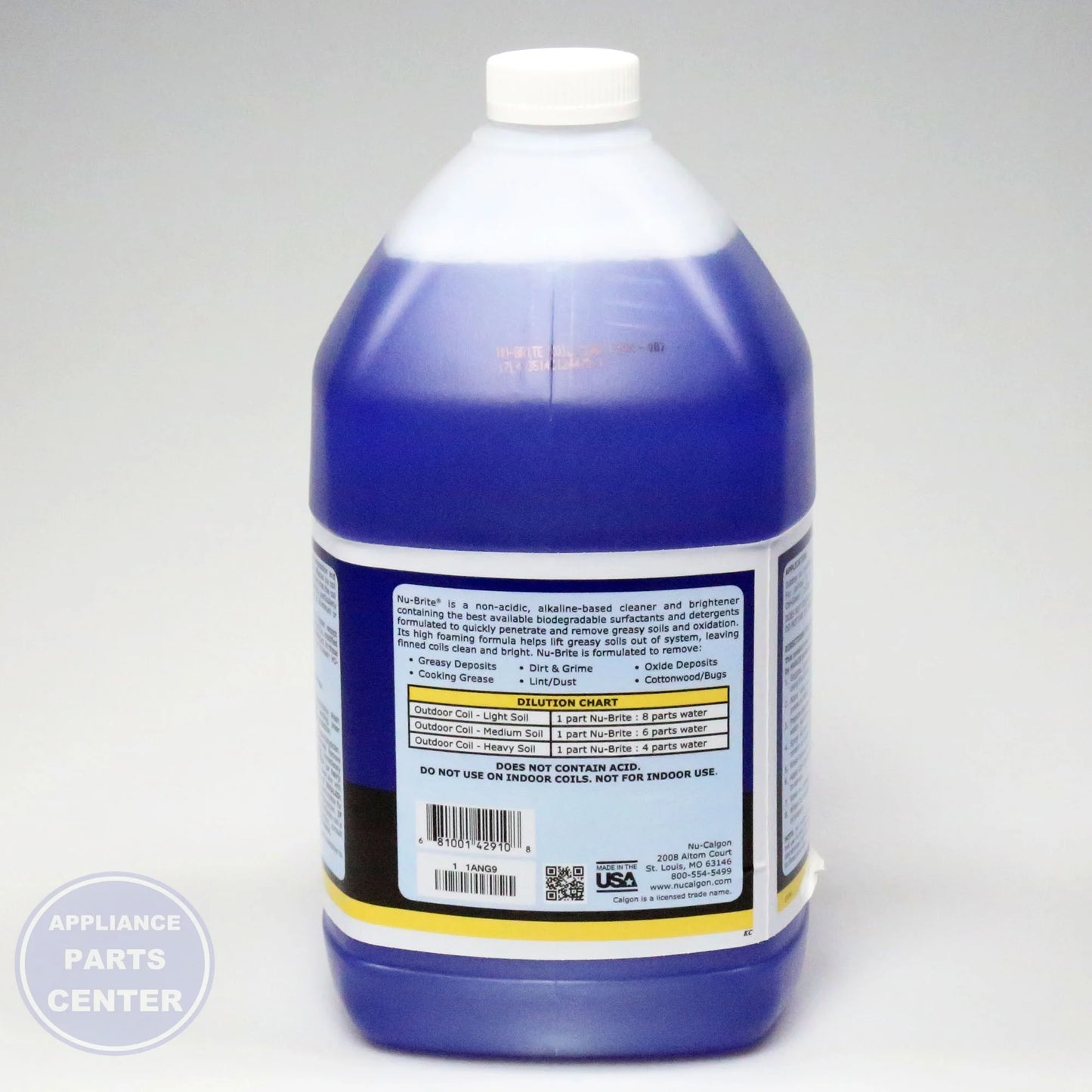 NUC NU-BRITE 4 X 1 GAL. CS. - Installation in NUC Air Conditioner showing application points