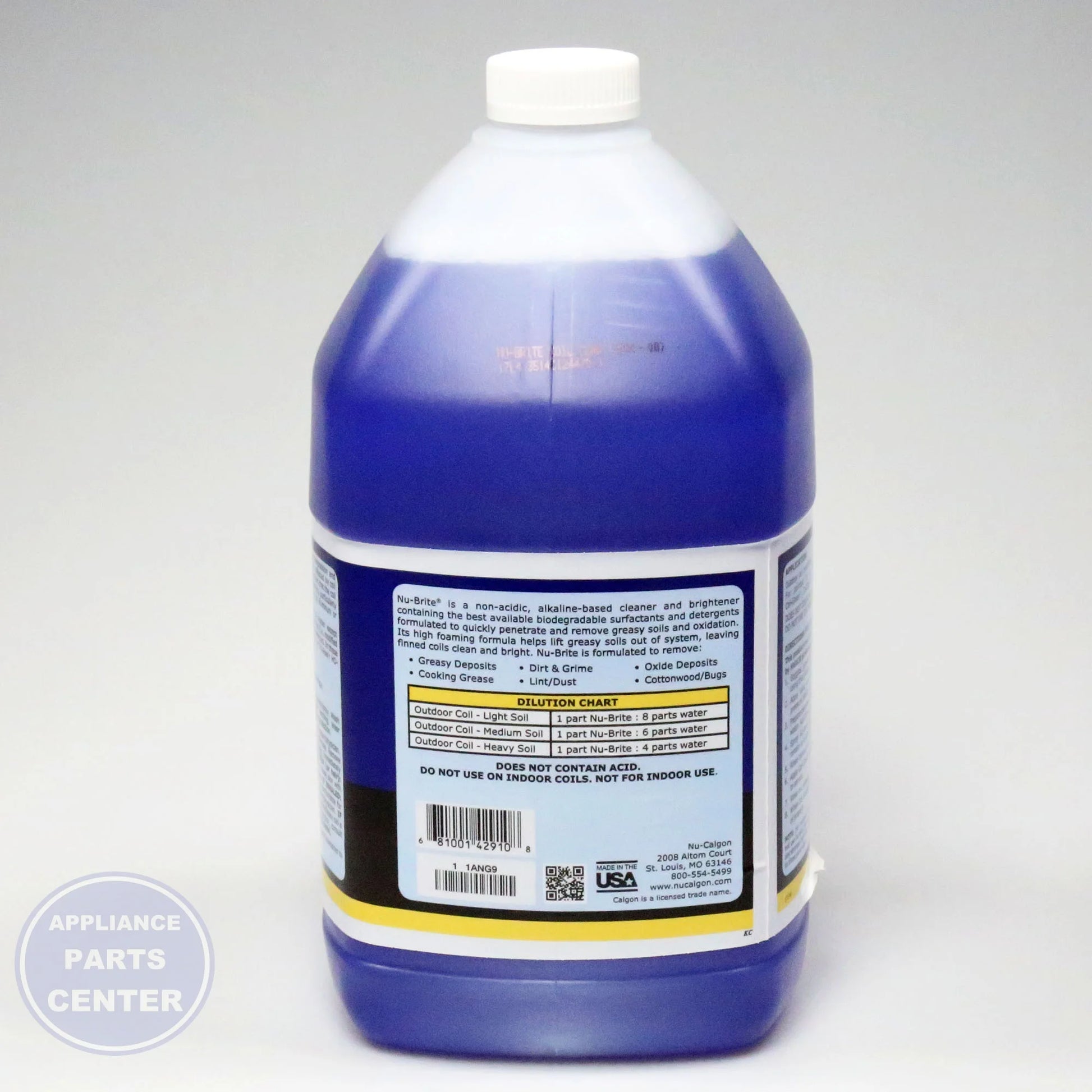 NUC NU-BRITE 4 X 1 GAL. CS. - Installation in NUC Air Conditioner showing application points