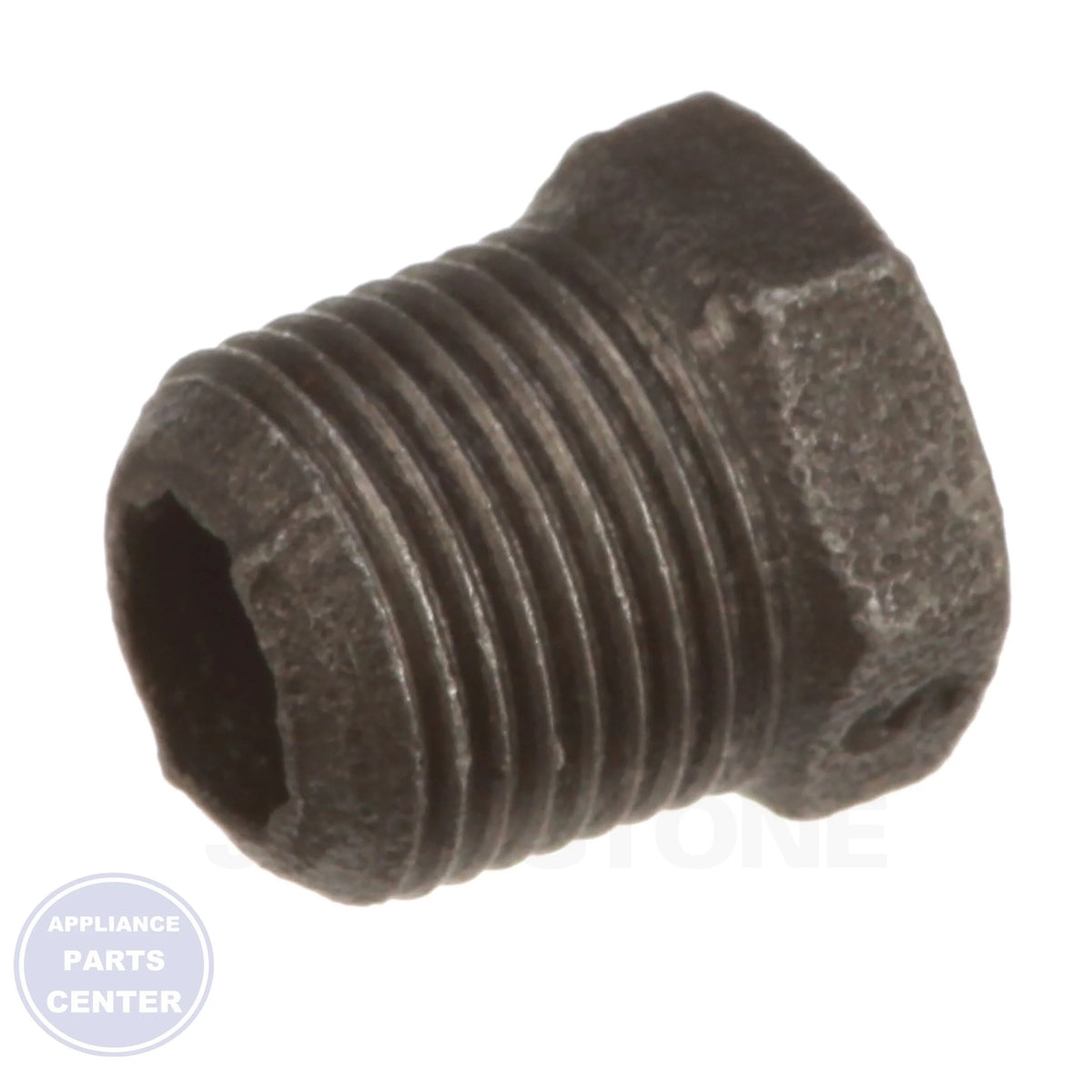 3/8" X 1/8" Black Iron Bushing 4316000702 - Side view with precise measurements
