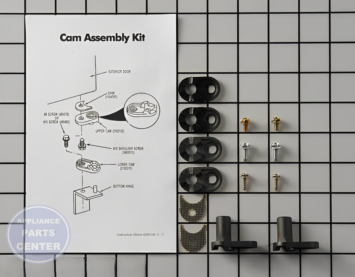 WHIRLPOOL REFRIGERATOR DOOR CLOSURE CAM KIT 4318165 - Main view showing smooth door operation for various models