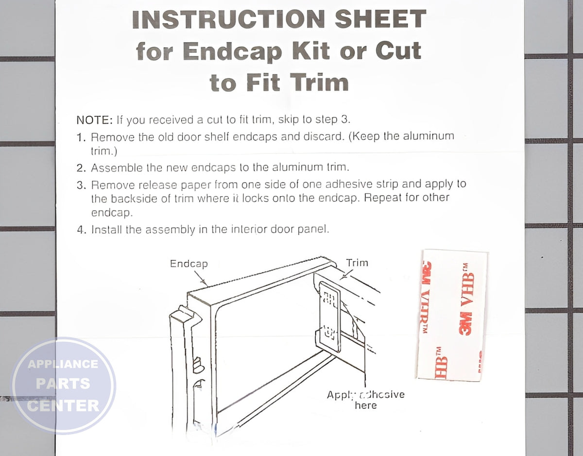 WHIRLPOOL REFRIGERATOR SHELF BAR ENDCAP KIT 2 PACK - Detailed view of durable shelf end caps