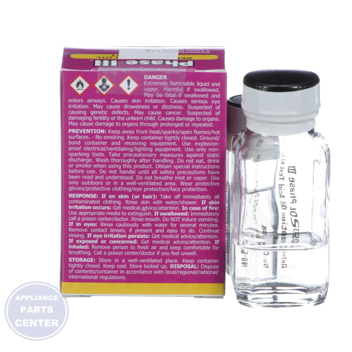 Phase III® Acid Test Kit 4320-W8 - Side view with acid detection specifications