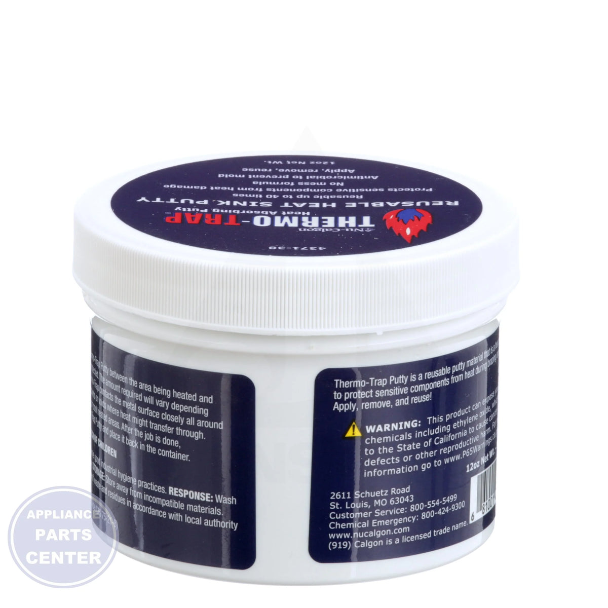 Thermo-Trap Putty 4371-38 - Side view with 12 Oz. capacity