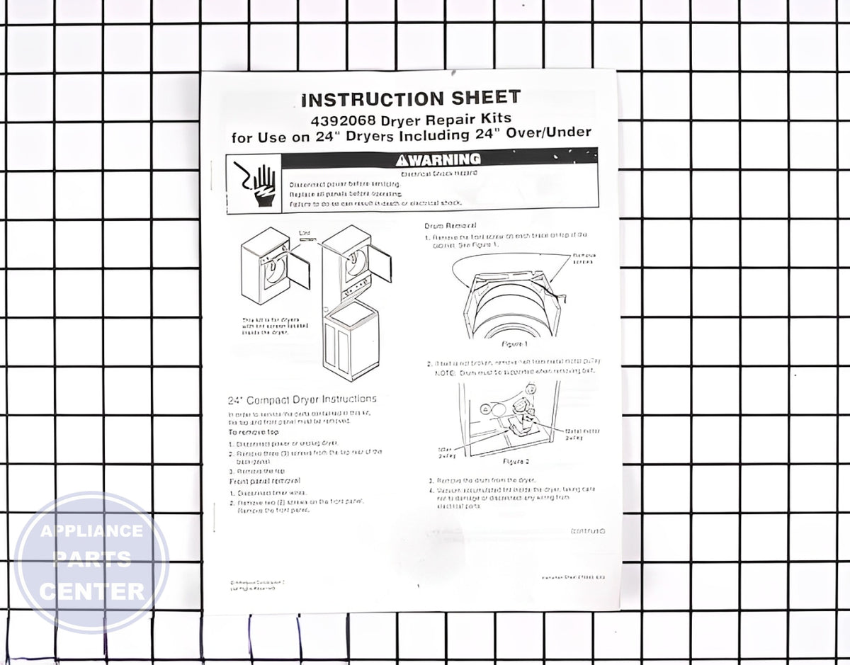 WHIRLPOOL TUNE-UP KIT 4392068 - Side view with improved specifications