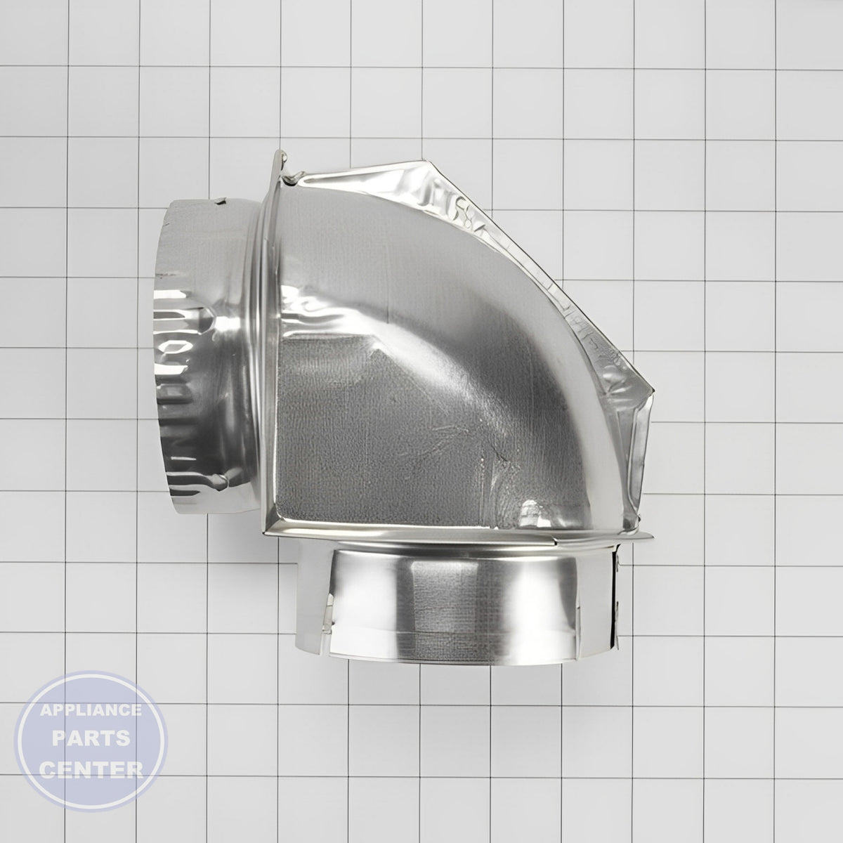 WHIRLPOOL DRYER 4" DIAMETER ALUMINUM VENT ELBOW - Detailed view of durable aluminum material
