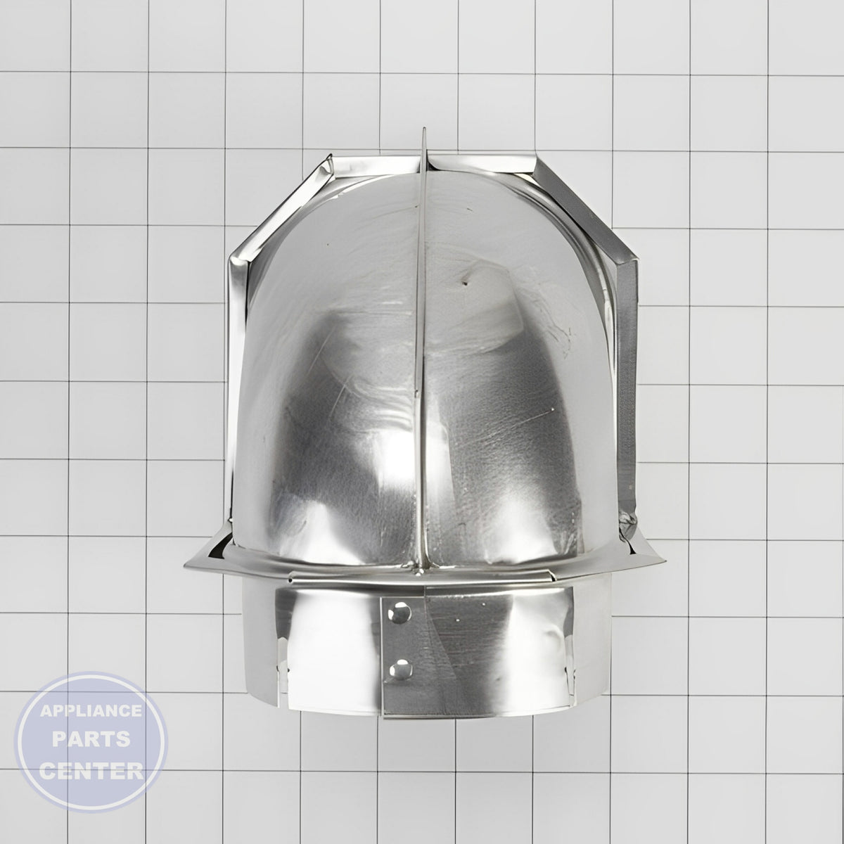 WHIRLPOOL DRYER 4" DIAMETER ALUMINUM VENT ELBOW - Side view with precise 4" diameter