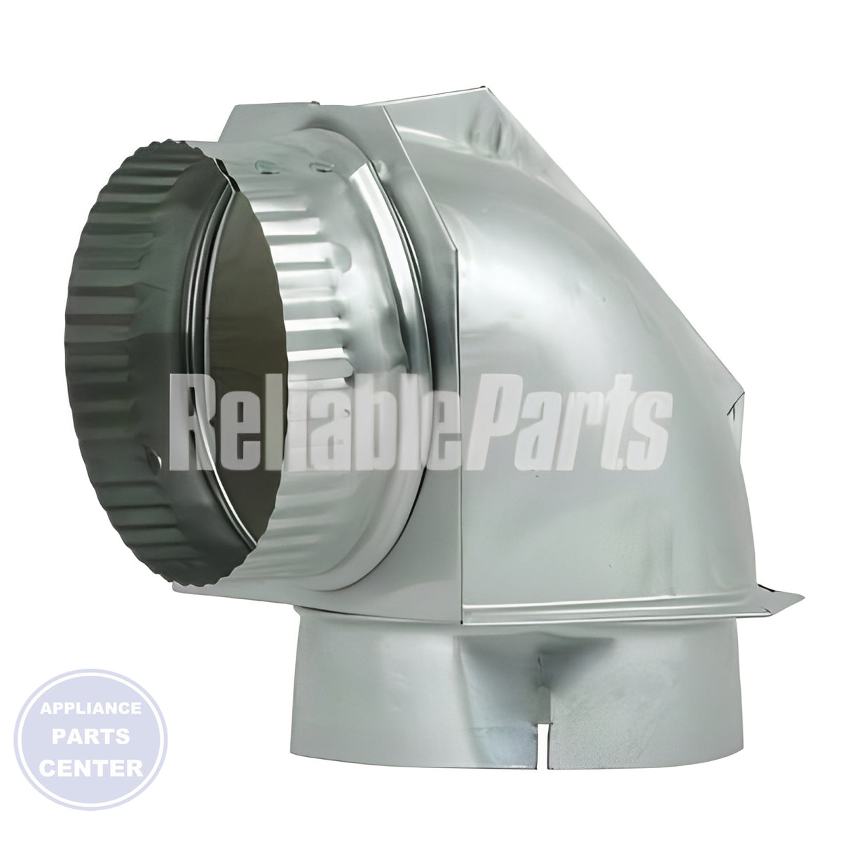 WHIRLPOOL DRYER 4" DIAMETER ALUMINUM VENT ELBOW - Main view showing optimal airflow for WHIRLPOOL dryers