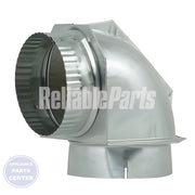 WHIRLPOOL DRYER 4" DIAMETER ALUMINUM VENT ELBOW - Main view showing optimal airflow for WHIRLPOOL dryers