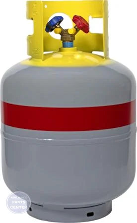 Refrigerant Recovery Cylinder 446131P - Main view showing dual-port valve for R32 and R454B models