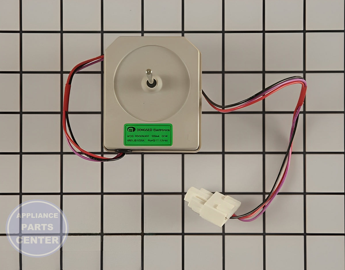 LG Refrigerator Evaporator Fan Motor Assembly 4681JB1029A - Main view showing efficient airflow for compatible models