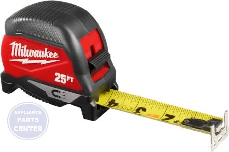 [Milwaukee] 25' Magnetic Tape Measure - Main view showing low-profile magnet for various models