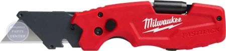 Milwaukee FASTBACK™ 6-in-1 Folding Utility Knife 48-22-1505 - Main view showing one-handed opening for versatile use
