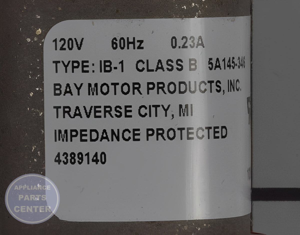 WHIRLPOOL REFRIGERATOR EVAPORATOR FAN MOTOR KIT 482731 - Side view with reliable performance specs